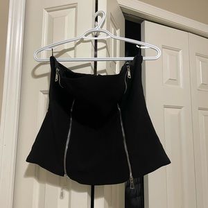 Zara Zipper Bustier Top